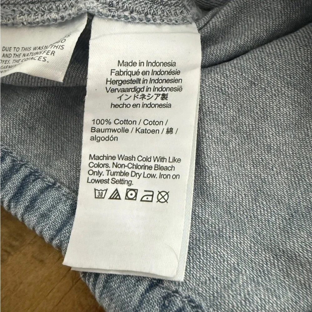 Madewell Denim Side-Tie Shirt in Aurea Wash 100% Cotton Size Large - Picture 8 of 10